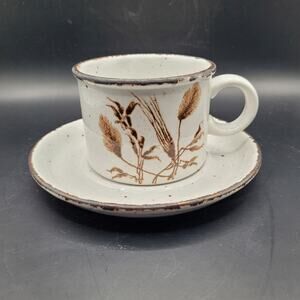 Vintage Wedgewood Stonehenge Midwinter Cup with Saucer Set of 2